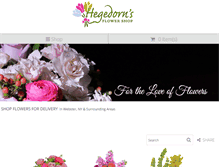 Tablet Screenshot of hegedornsflowershop.net